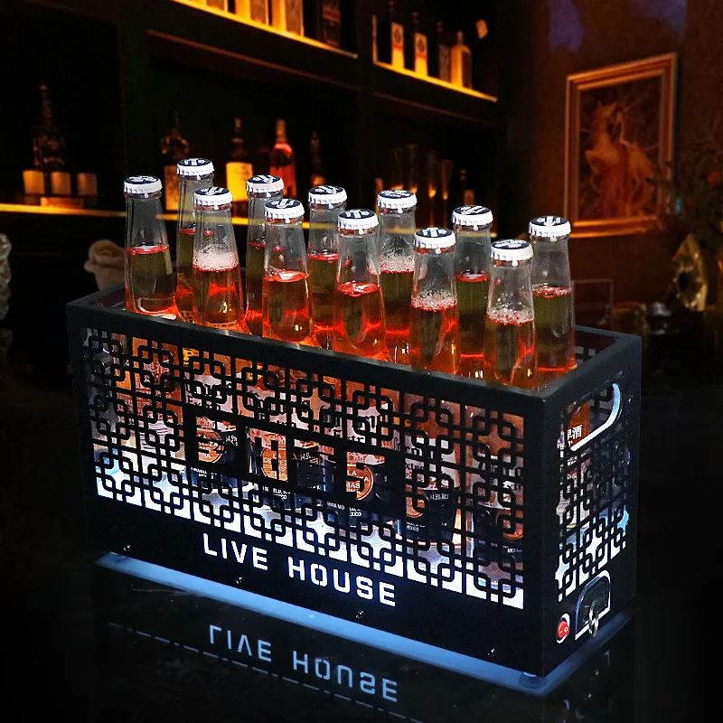 

Bar new iron frame hollow luminous ice bucket club KTV beer keg wine basket nightclub party wine case
