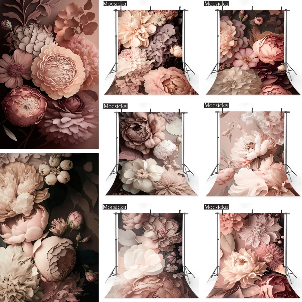 

Vintage Flower Backgrounds for Photography Kids Adults Portrait Studio Props Retro Floral Art Photo Shoot Accessories Backdrops