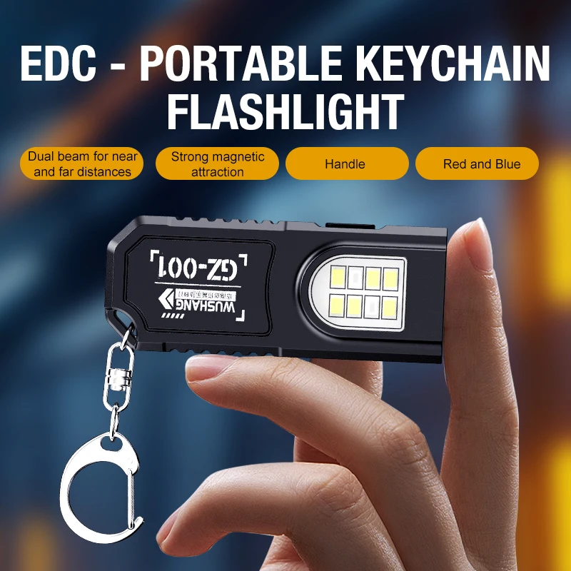 Portable Waist Hanging Keychain, Mini Flashlight, Multifunctional Emergency Charging, Anti Key Chain, Super Large, Bright, House