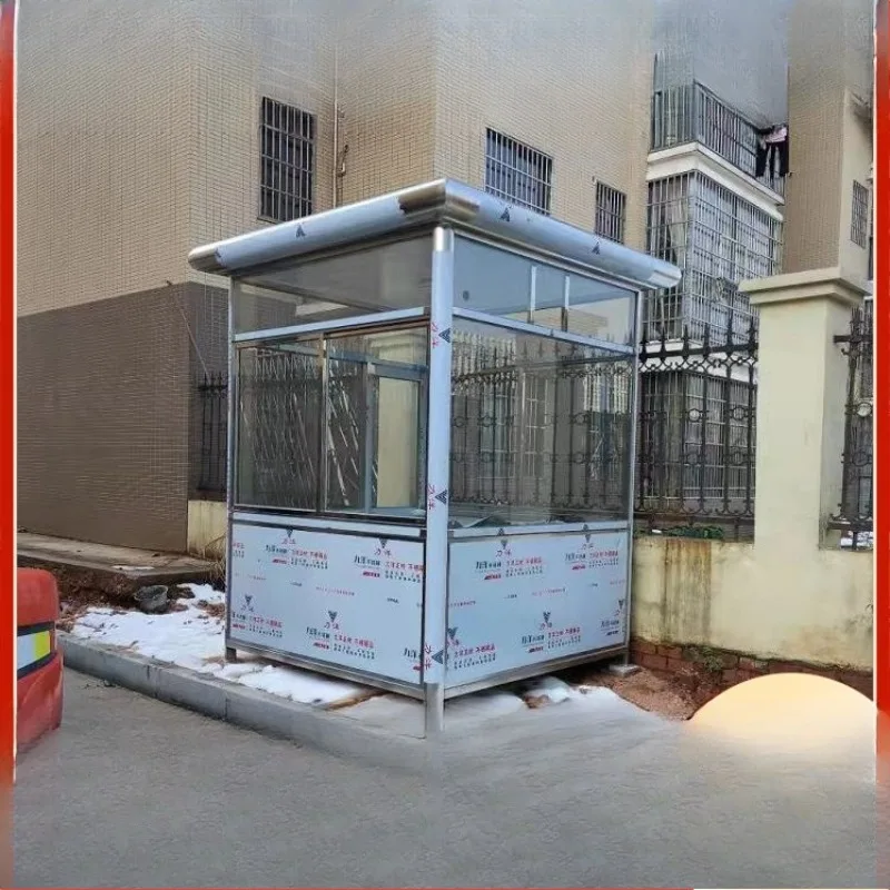 Stainless steel guard booth Outdoor security duty room Toll booth Outdoor smoking booth Community doorman Security booth