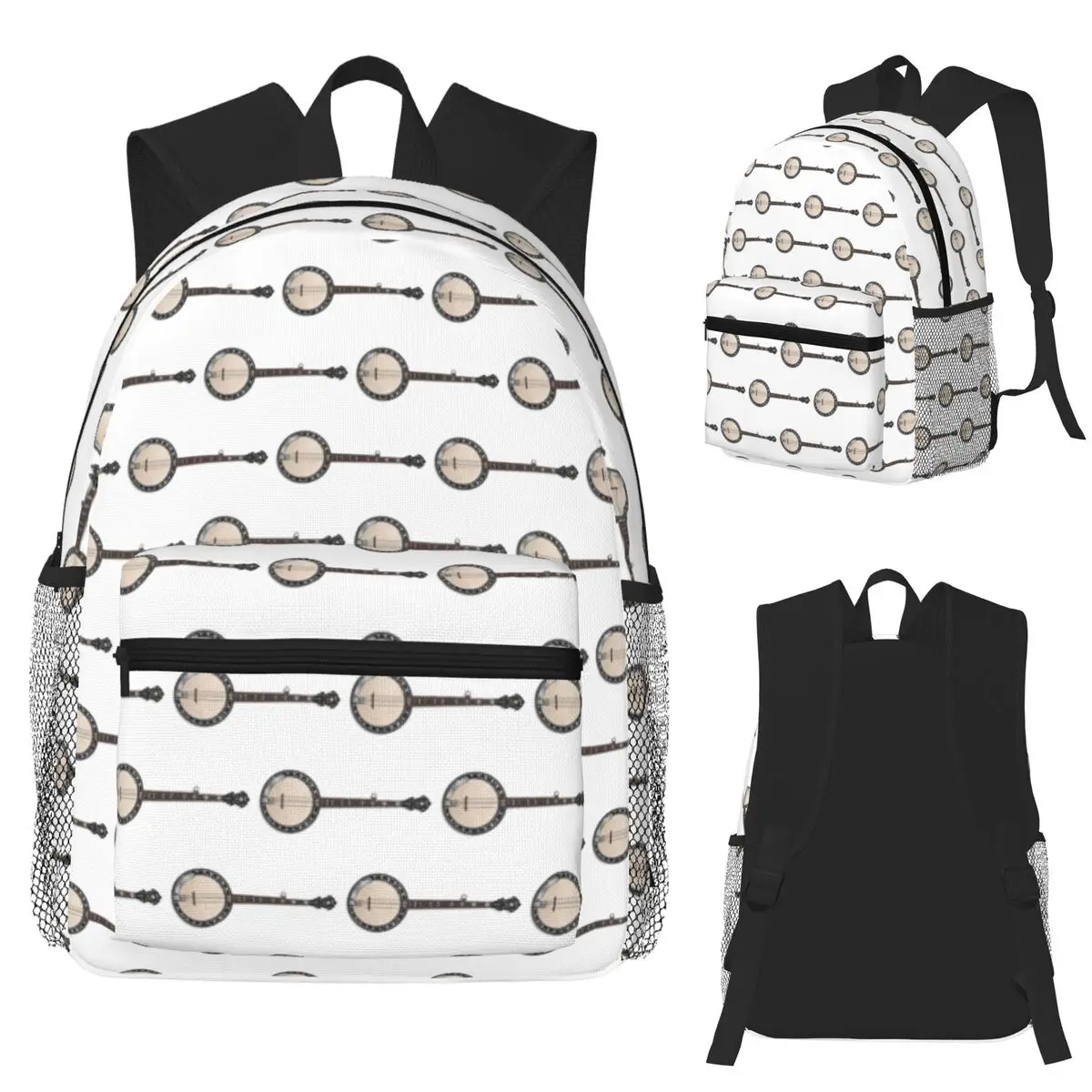 Gibson Mastertone 5-String Banjo Student Backpack School Bag Hiking Travel Daypack for Boys Girls Bookbag Shoulder Bags