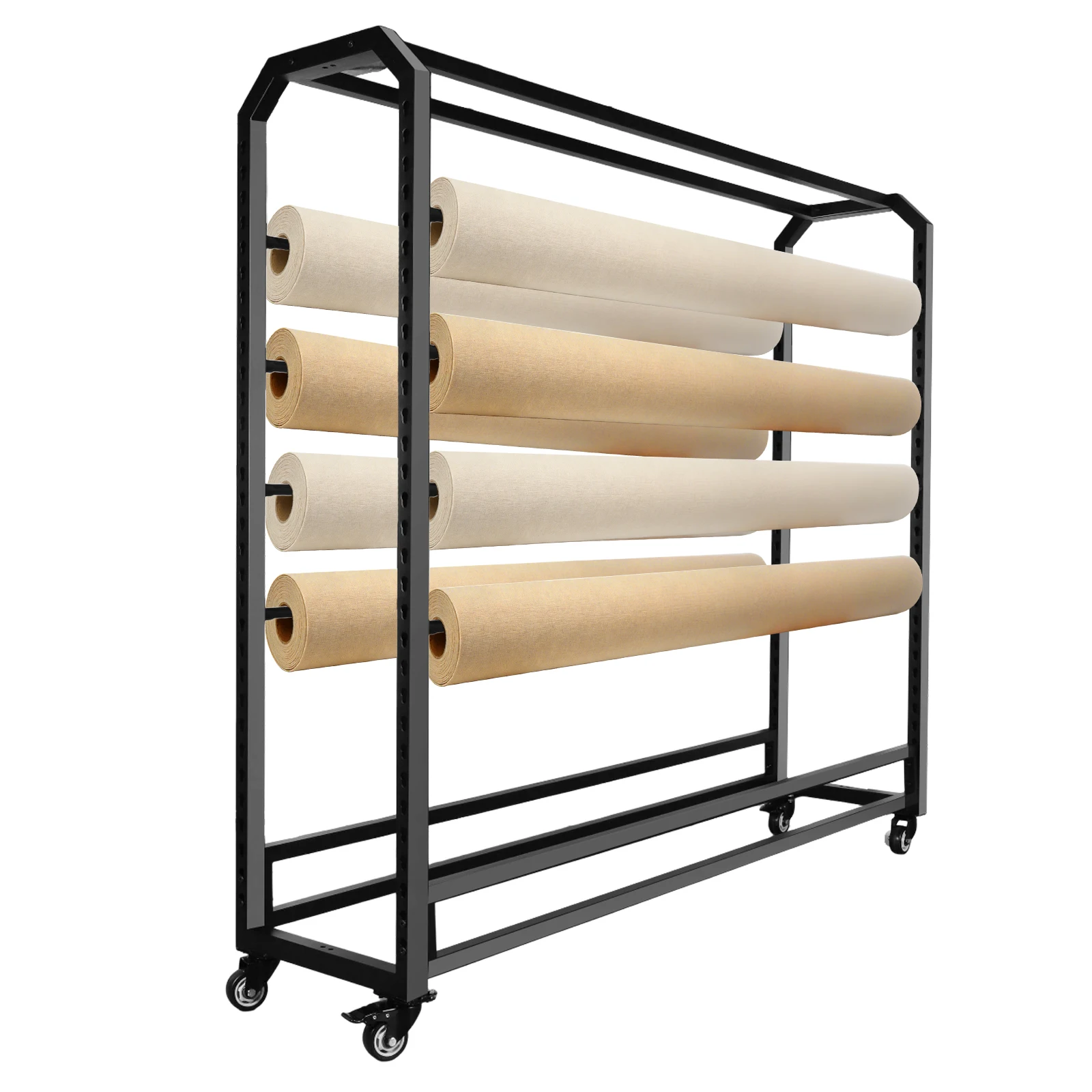 Fabric Roll Storage Rack Floor-To-Ceiling Large Textile Fabric Display Rack Wear Resist for Curtain/Wallpaper/Tablecloth