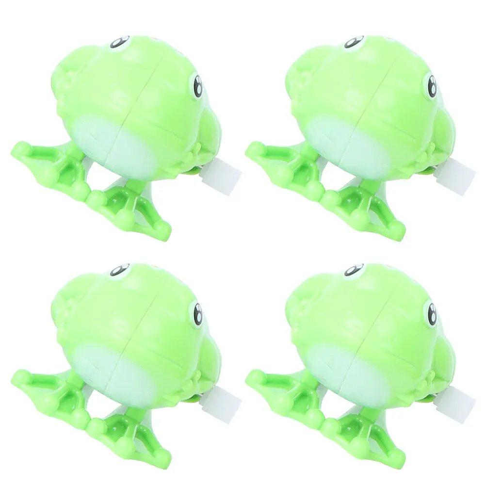 

4Pcs Colorful Wind-Up Frogs Creative Animal Shape Design Compact Lightweight Interactive Desktop Decor for Kids