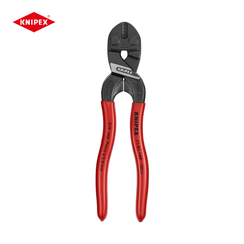 

KNIPEX CoBolt Compact Bolt Cutter With Notched Blade Cutting Pliers For Bolts, Nails, Rivets Quality Chain Cutters NO.71 01 160