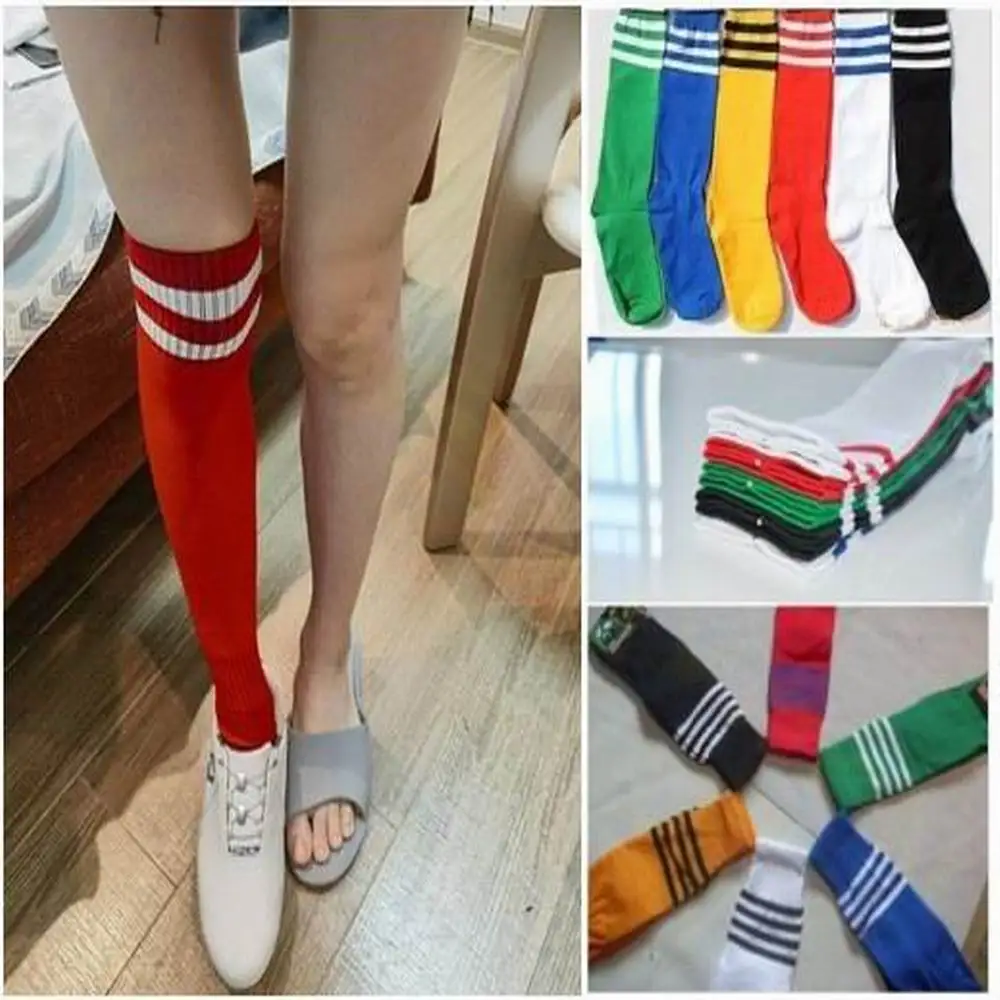 1pairs Sports Socks Knee Legging Stockings Soccer Baseball Football  Men Women long Socks Cheerleaders stage performance socks