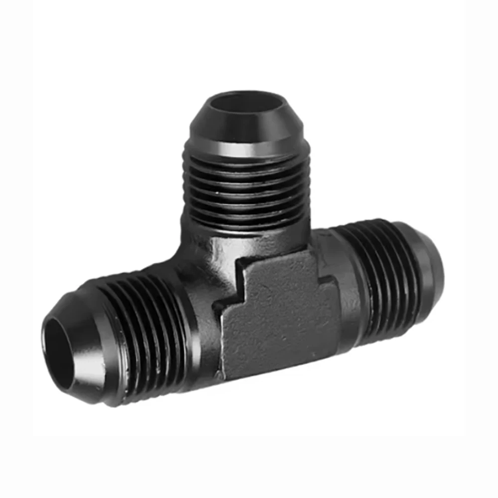 Aluminum Junction Coupler Hose Adapter Hose Tee T-piece Adapter Connector Fitting Thread AN4 AN6 AN8 AN10 AN12 Black