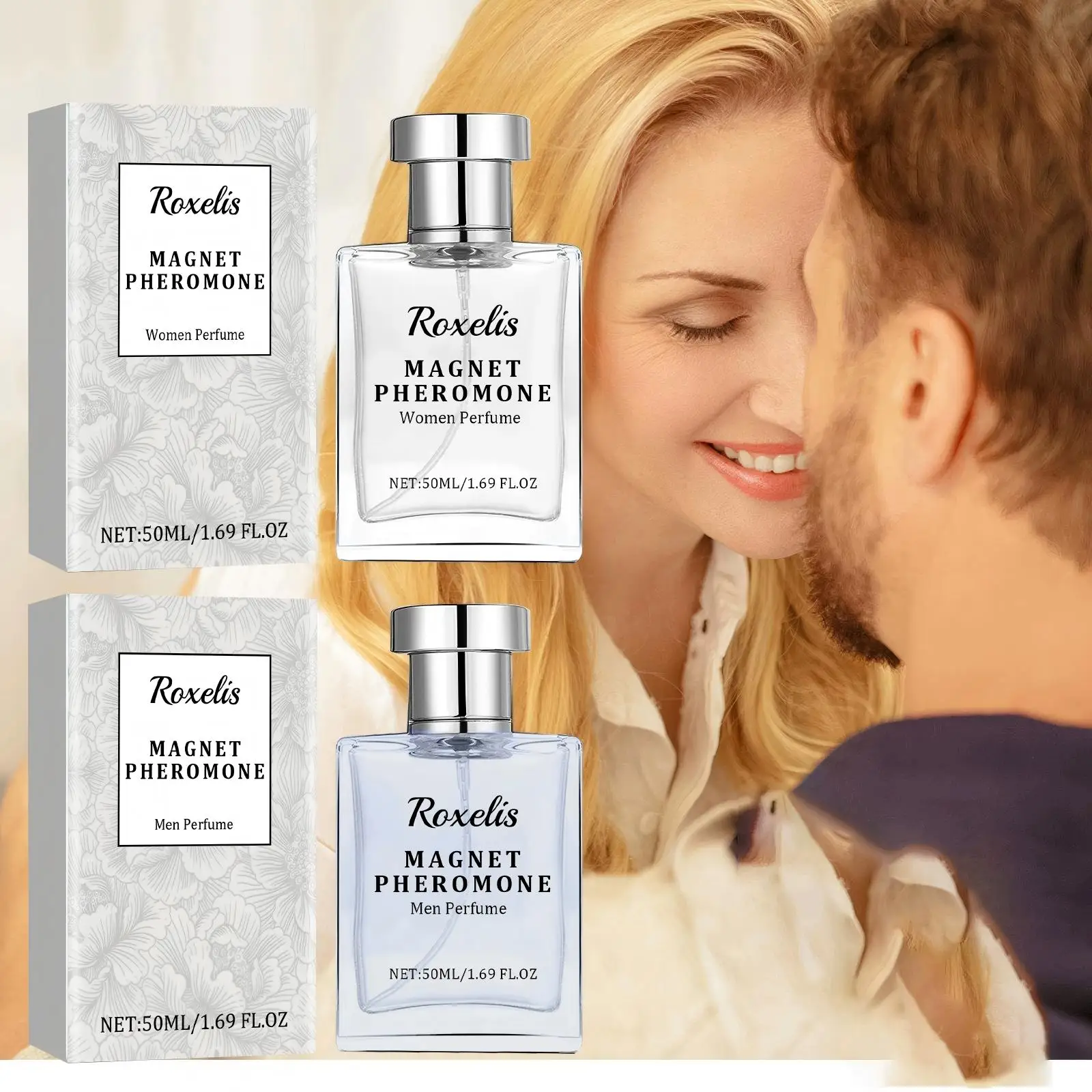 

Roxelis 50ml Pheromone Perfume Magnet Lasting Fragrance for Men & Women Charming Dating Atmosphere Couple Gift Glamour