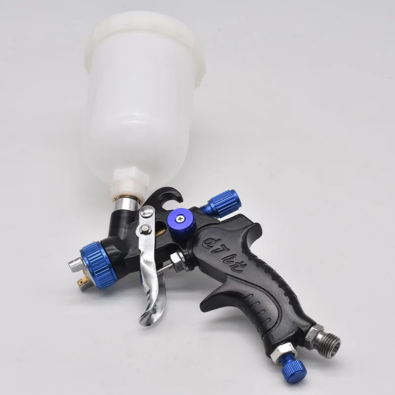 Imagem -03 - Mini Pistola de Pintura com Copo de Mistura e Adaptador Hvlp Air Tank 1.0 mm 0.8 mm 400cc 250cc