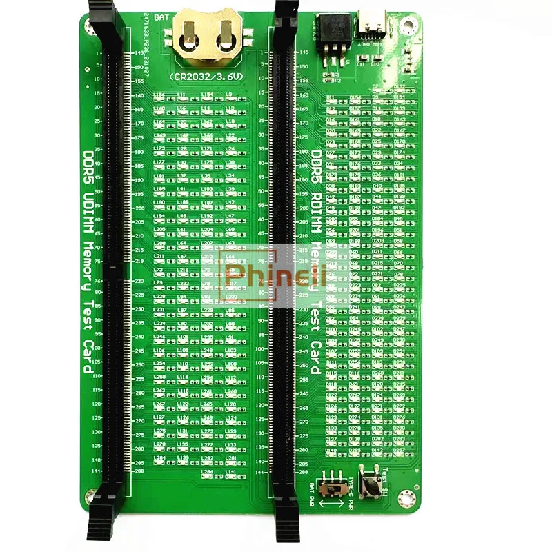 Memory Tester DDR5 RDIMM/UDIMM DDR5 Memory Test Card With LED Indicators For Desktop Computer
