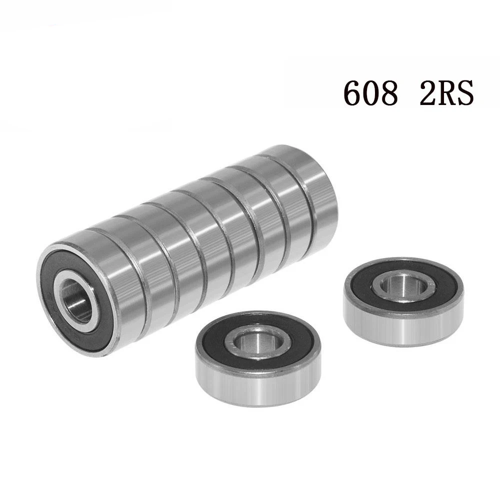 5/10Pcs/set 608 2RS Ball Bearing ABEC-1 8X22X7 mm Deep Groove Steel Sealed Ball Bearings 608RS Z3V3 608-2RS 608rs Bearing