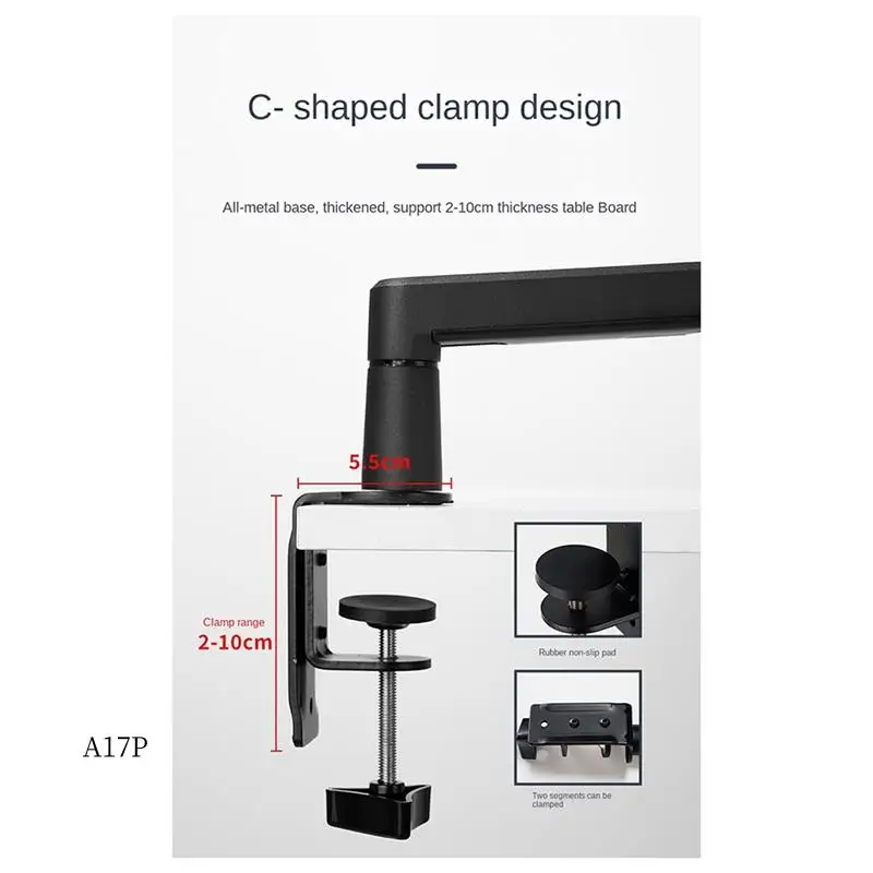 

AP-Microphone Stand Desktop Mic Clip Holder Live Cantilever Extendable Bracket