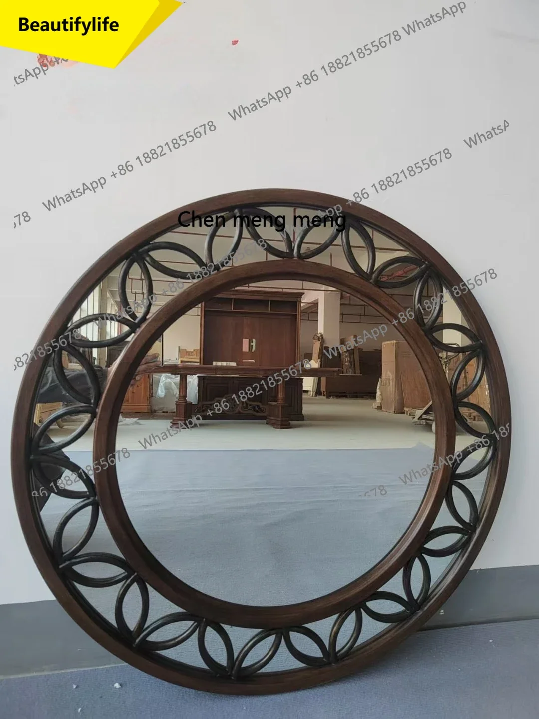 

Q181 Hook Decorative Makeup Mirror Entrance Round Mirror Vanity Mirror Hook Decorative