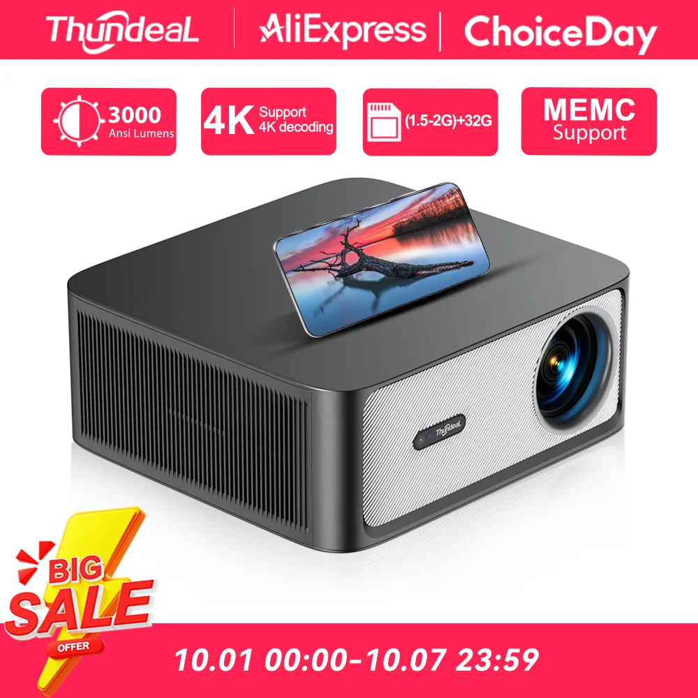 ThundeaL 1080P Projector WiFi Full HD TD98Pro Android TD98 Pro 2K 4K 3D Video Beam Projector 3000 Ansi LED Home Theater Cinema