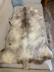 Unique Natural Brown Leather Rugs, Vintage Home Décor, Sofa Stool Cushions, Coat Material, real fur,puppy gift