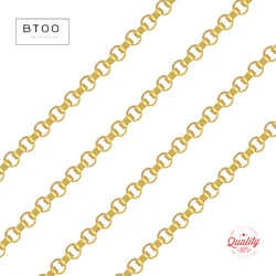 14K Gold Filled Rolo Chain 1.3mm Width Footage Unfinished Rolo Chains BULK DIY Jewelry Findings
