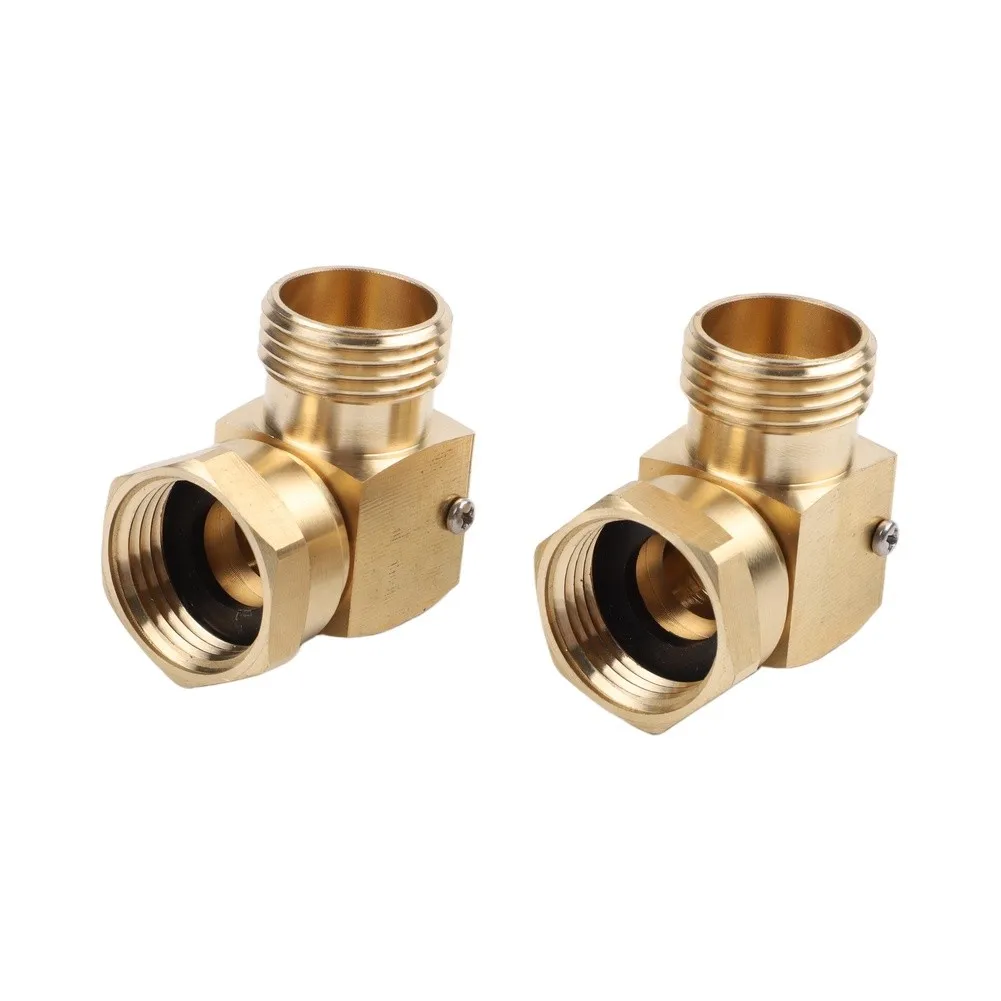 90 Degree Connector Brass Elbow Fitting 180 Swivel Design 3 4 Inch GHT Thread Hassle-Free Installation Lawn Care