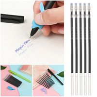 Automatic Fade Pen Kit Magic Pen Disappearing Refill Invisible Blue Ink Gel Pens Groove Copybook Calligraphy Board