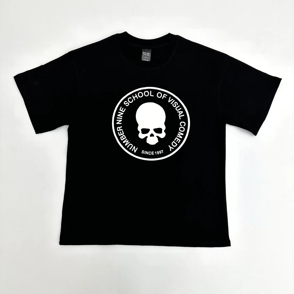 T-shirt en coton pour homme, hip hop, skateboard, classique, numéro neuf N9, tête de mort, taille américaine #2023, nouveauté 209