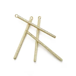 5pcs Kc Gold Long Bar Single Pole Charm Pendants Stick Strip Long Vertical Charms For Jewelry Making Necklace Earrings Supplies