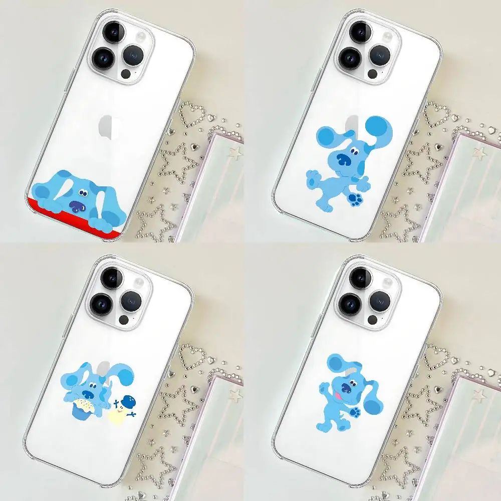 Coque de téléphone H-Clues bleue, étui souple transparent pour iPhone 17 16 15 14 13 12 11 Pro Max Mini Plus