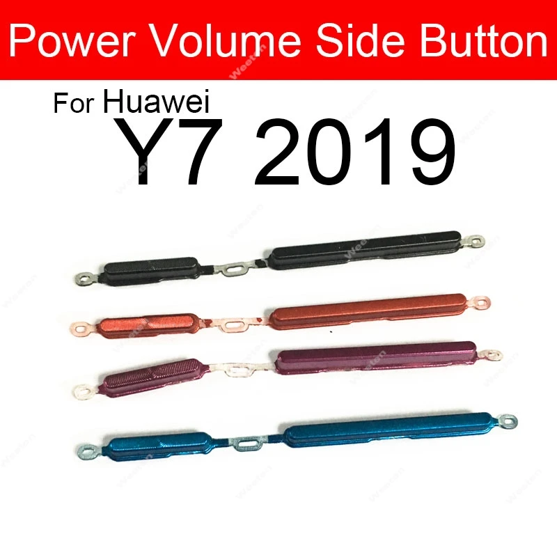 Volume+Power Side Buttons For Huawei Y6Pro Y6 Y9 Prime 2019 Y5 Y6 Y7 Y9 2019 Power Switch Volume Audio Side Keys Phone Parts