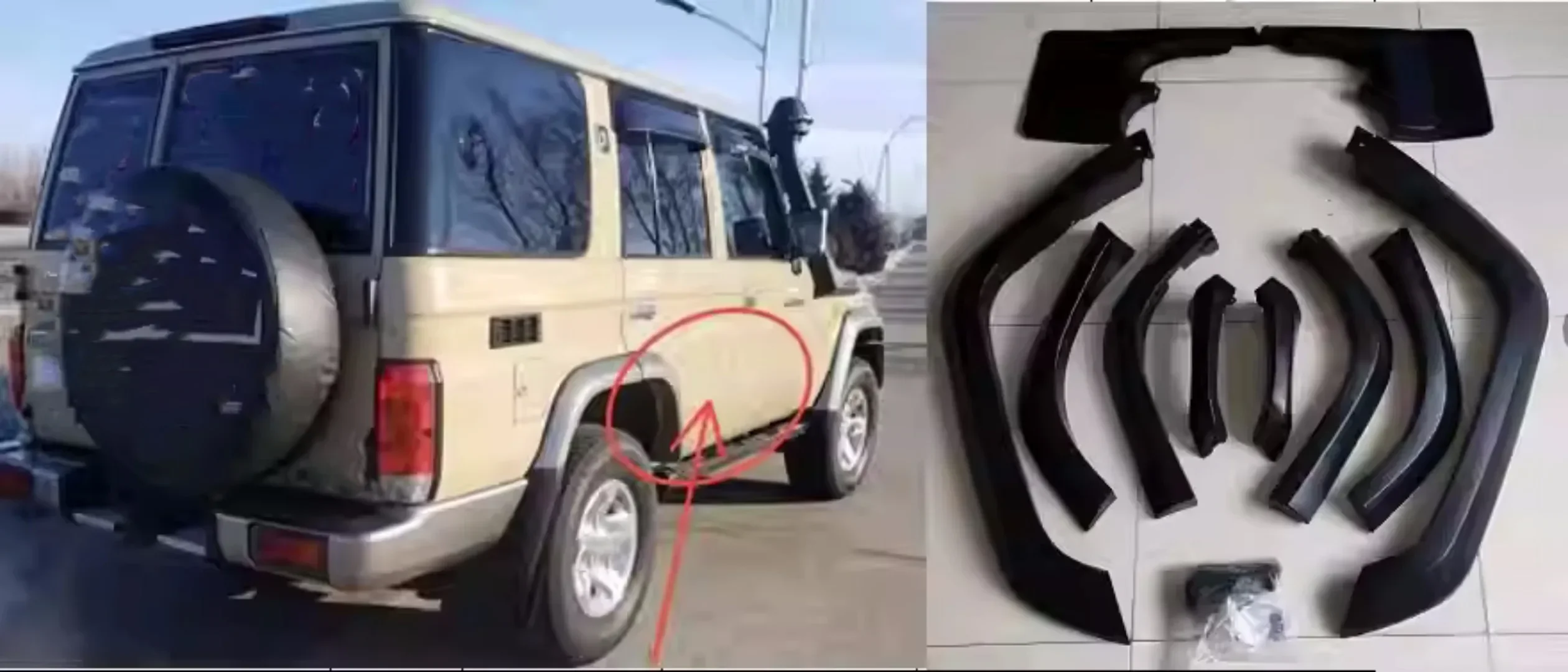 Fender Eyebrow for to yo ta Land Cruiser LC70 LC75 LC76 LC77 LC79 Convert Auto Accessories