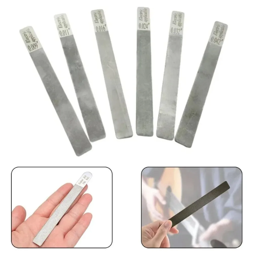 6Pc Guitar Nut Files Acoustic12-53/electric09-42/10-46 Stainless Steel Pillow File Fret Crowning Slot Luthier Repair Tool 13x1.3