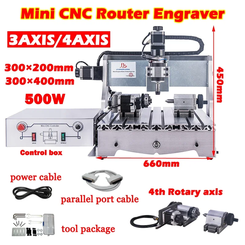 

CNC Router 4030T 4030Z Engraving Carving Machine 3020T 3020Z Milling Engraver for Woodworking Metal Marking 300x200 400x300mm