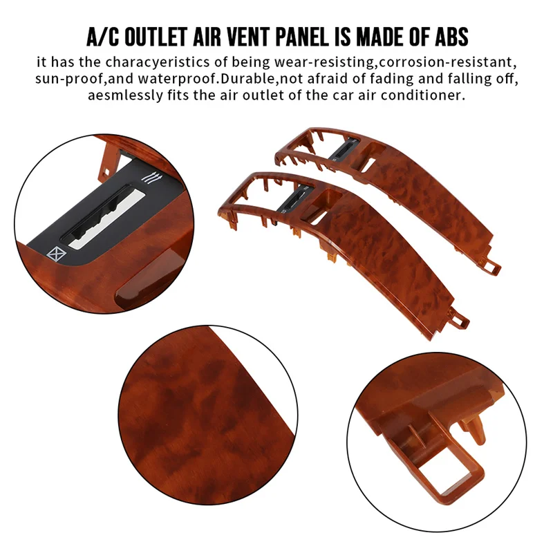 Left Right Car Air Conditioner Outlet Frame A/C Vents Plate Panel Silver for Toyota Land Cruiser Prado 120 Lexus GX470 2003-2009