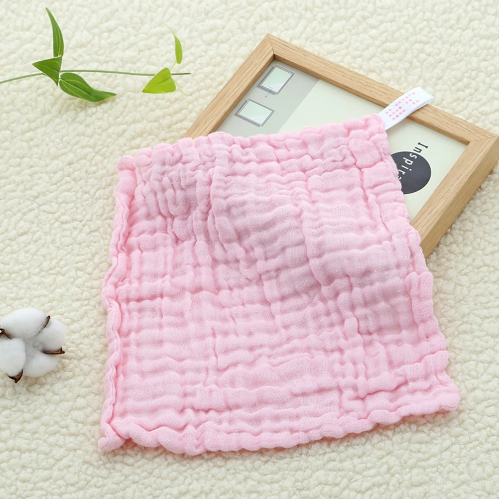 

3Pcs Pink Cotton Baby Washcloths Absorbent Face Towel Saliva Towel Burping Cloths Ideal For Sensitive Skin