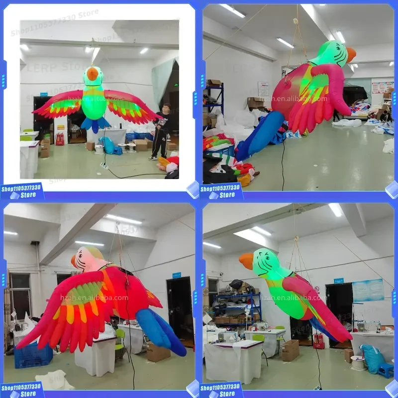 Giant Inflatable Parrot Bird Decoration Colorful Party Ornament for Outdoor Event Festival Garden Yard Display Prop Novelty
