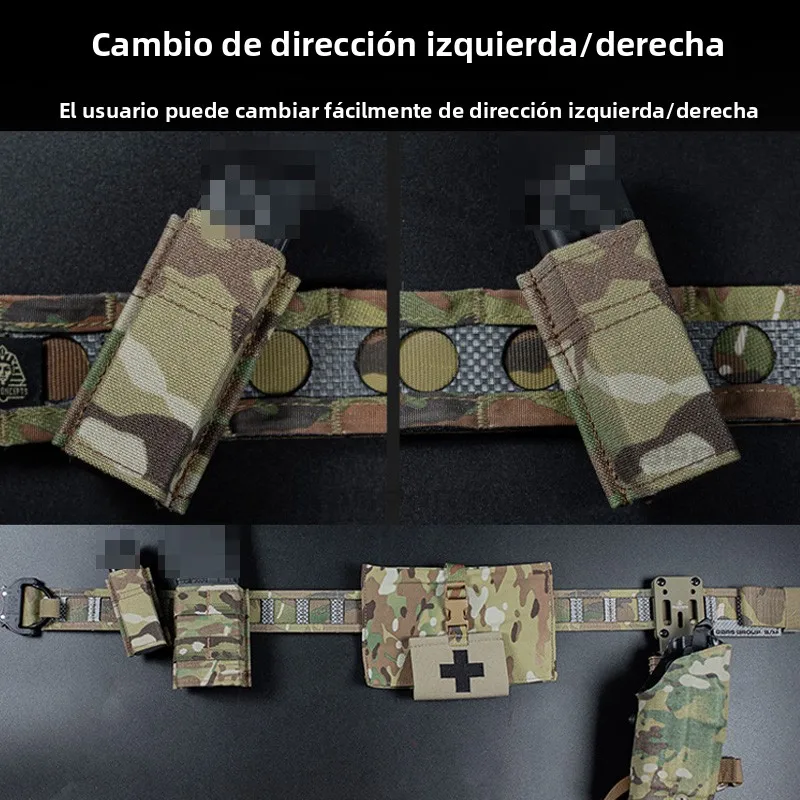 Funda de cintura de liberación rápida multiángulo de 9 mm con sistema Molle y cinta mágica para cam y viajes al aire libre