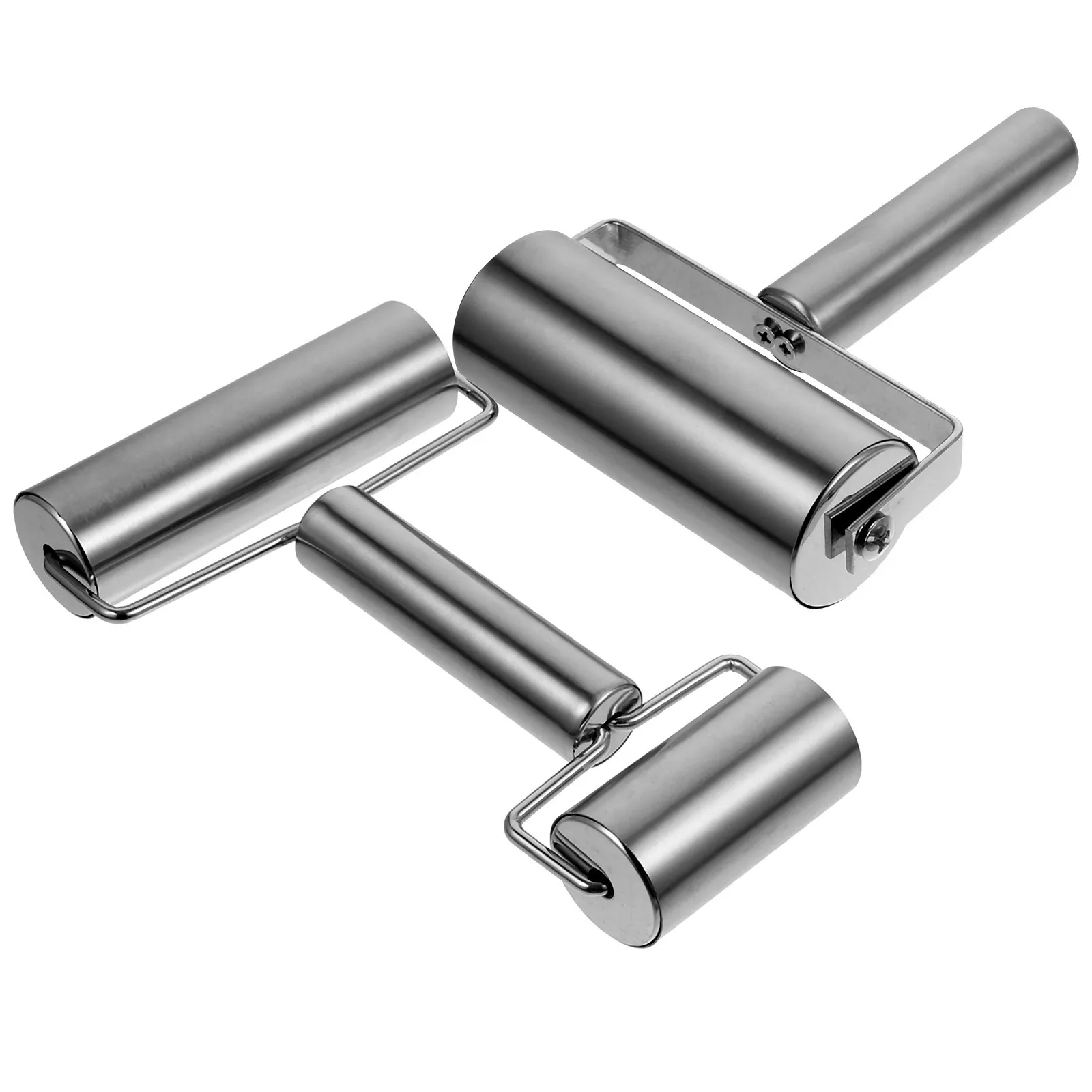 

2Pcs Stainless Steel Dough Roller for Baking Pizza Pasta Pastries Nonstick Easy Clean Home Restaurant Use