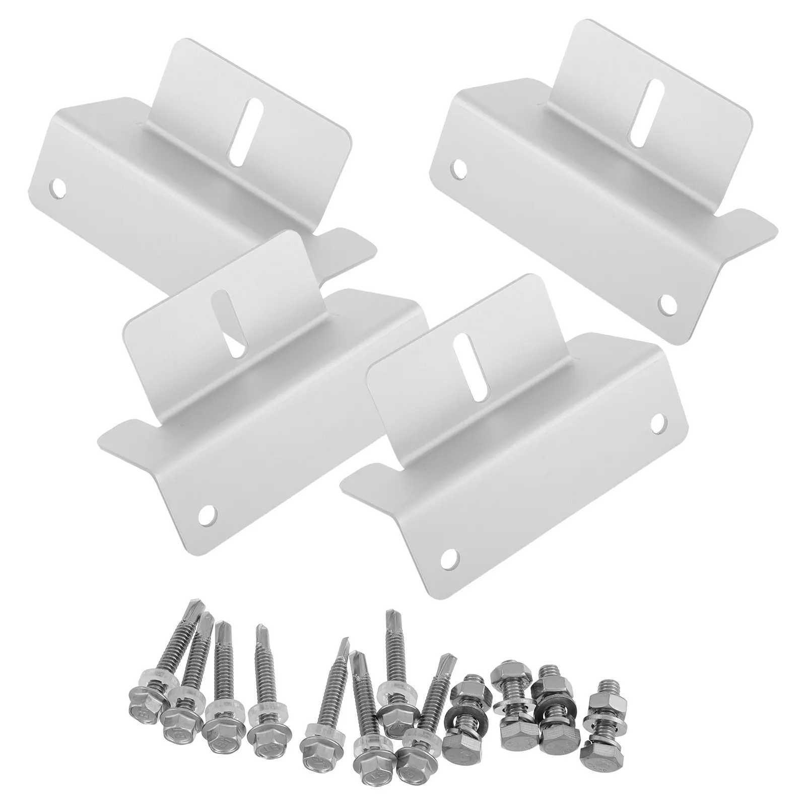 

1Set Of Aluminum Alloy Z Shaped Solar Panel Mount Brackets Angle Adjustment For Outdoor Applications Rv Solar Roof Rack