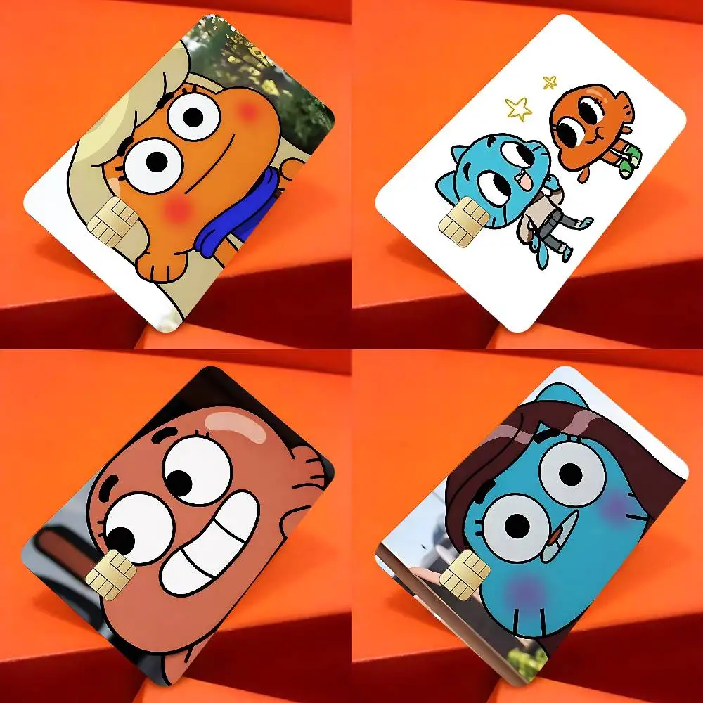 Anime G-Gumball And D-Darwin Credit Card Skin Stickers Suitable For VISA Card Bus And Subway Contactless IC Cards