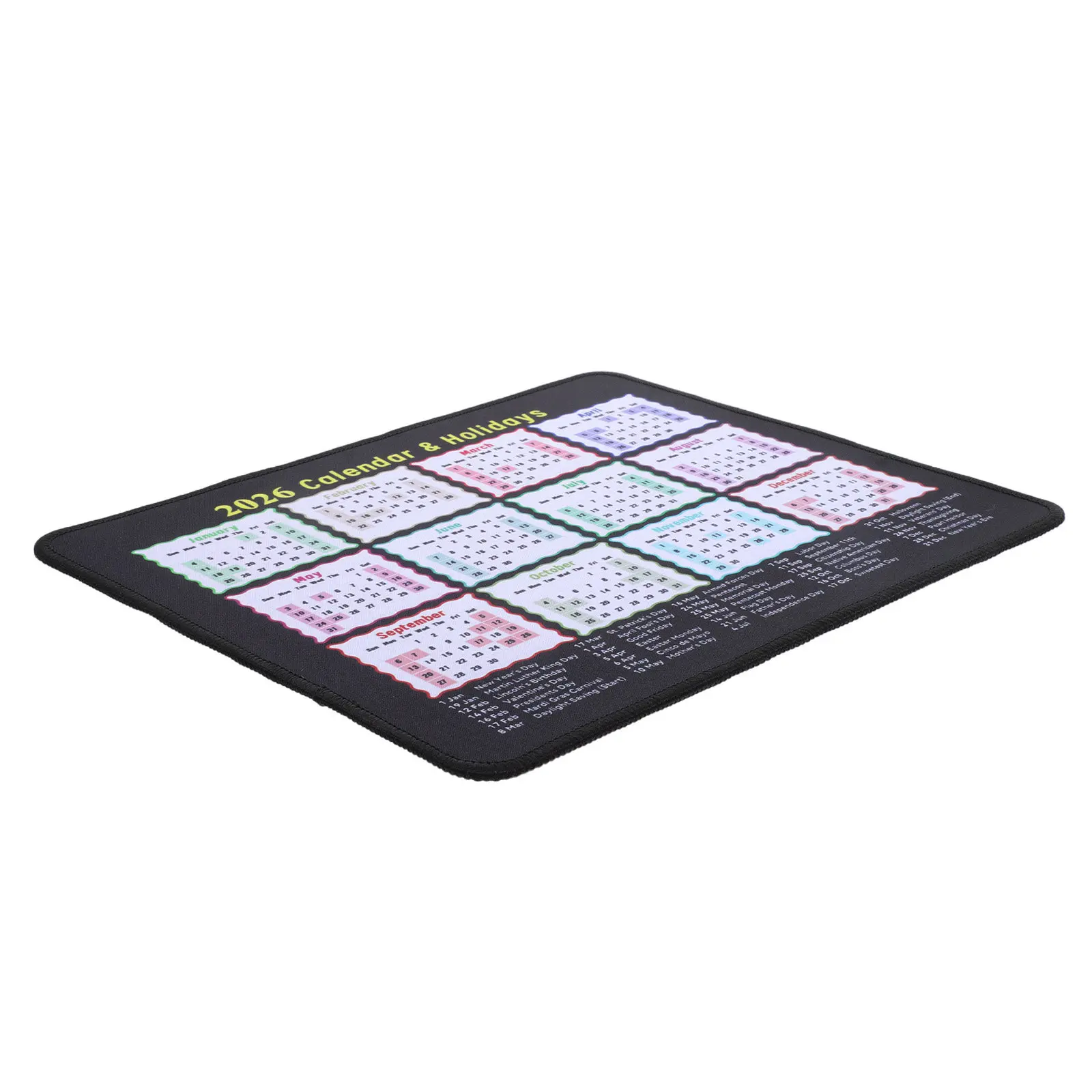 2026 Calendar Mouse Pad Slim Nonslip Desk Mat for Gaming Office Laptop Use Holiday Planning Ergonomic Computer Mousepad Desk