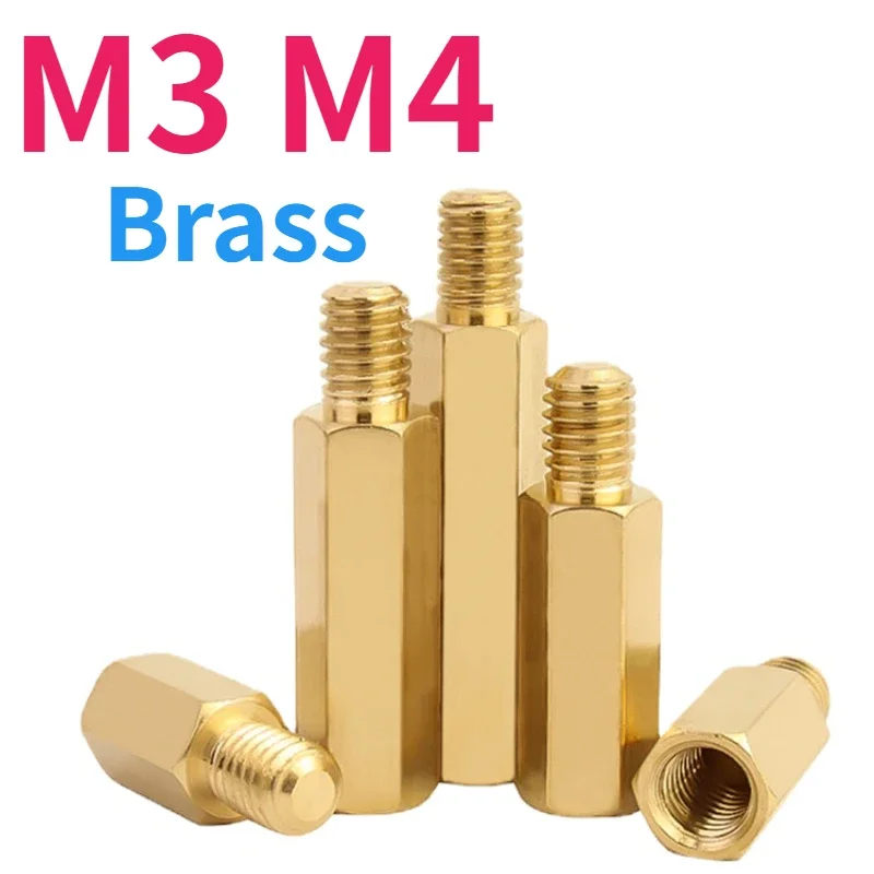 M3 M4 Single Head Hexagonal Brass Column Circular Hollow Isolation Column Support Circuit Gasket PCB Board Bolt