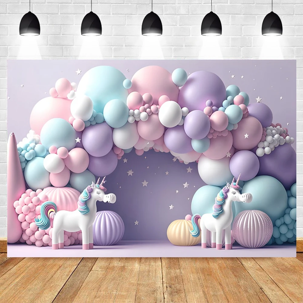 Newborn Baby 1st Birthday Backdrop Cake Smash Girl Boy Pink Blue Balloon Tent Flower Room Interior Photography Background Props