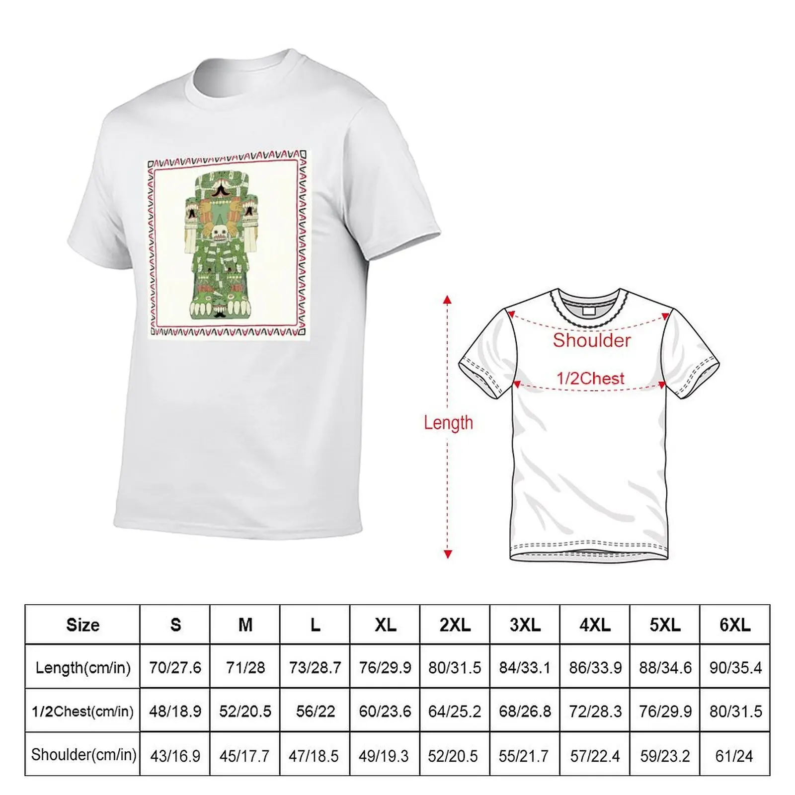 Coatlicue - Aztec Mother of Gods Borgia Style TP T-Shirt t shirt man casual anime t shirts for man T-Shirt