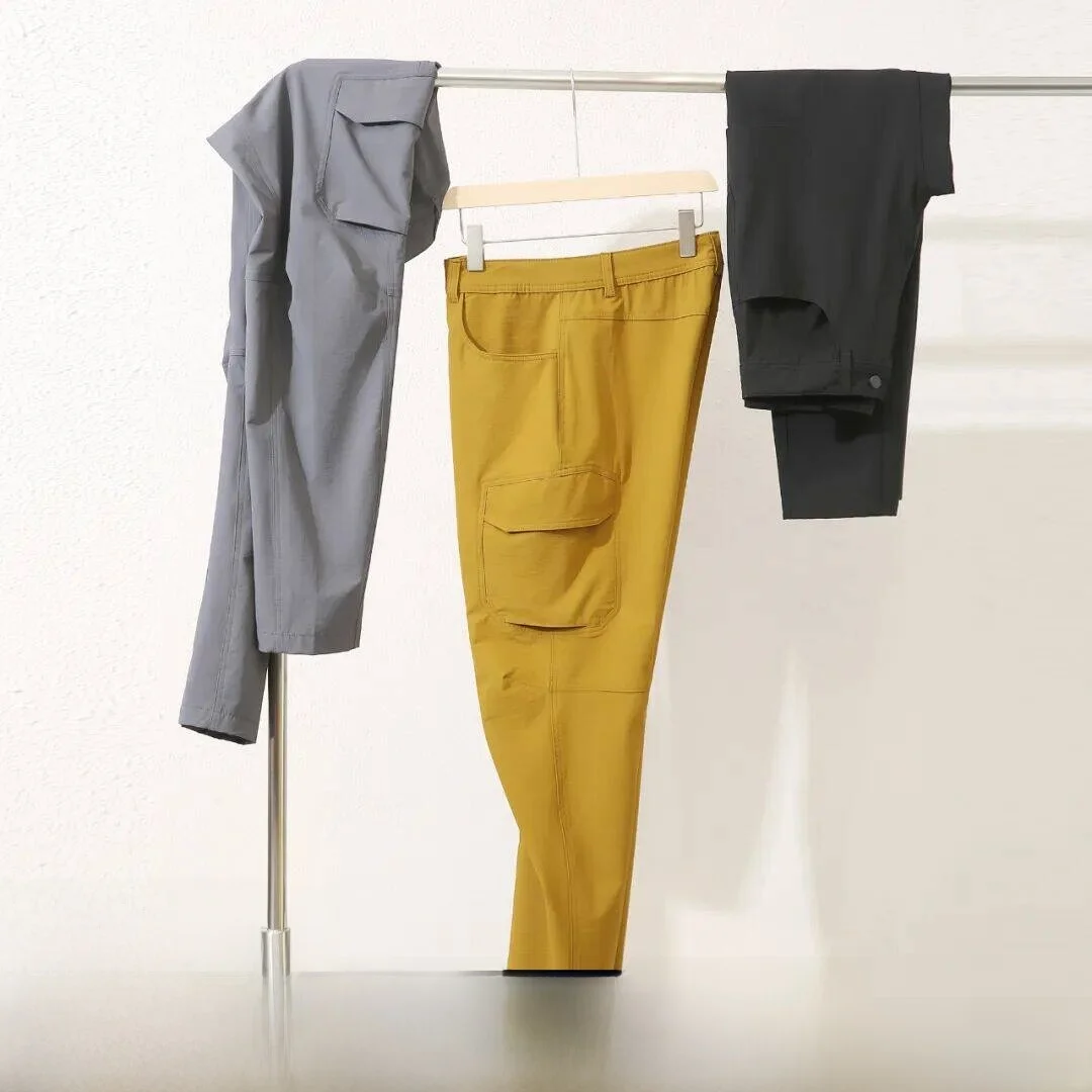 

Outdoor Softshell Pants Men's Hiking 3D Cutting Waterproof Casual Straight Leg Pants Spring Summer Youth Nylon Spandex