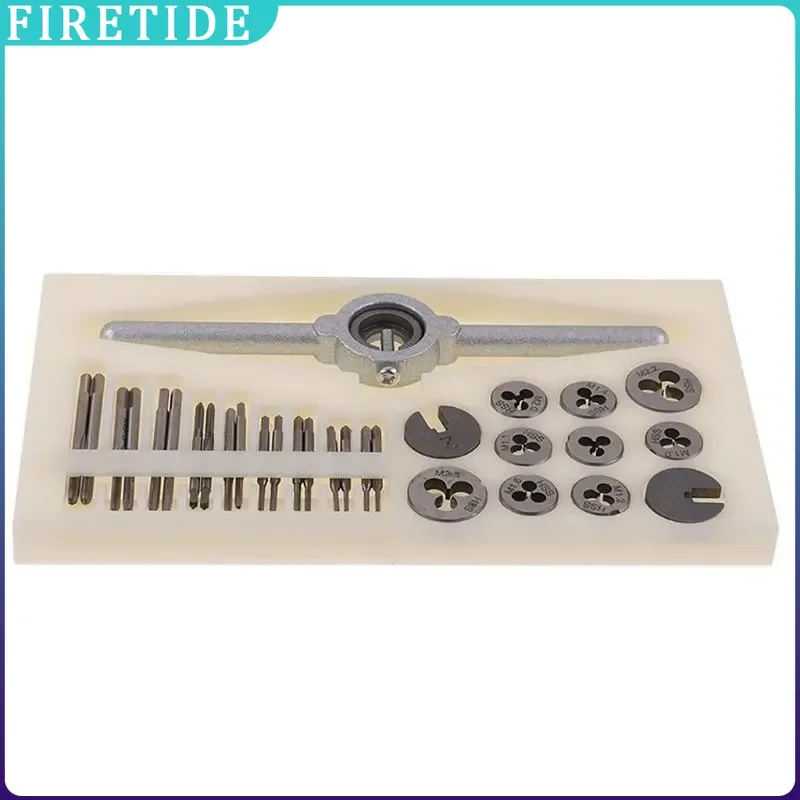 M1-M2.5 31Pcs HSS Mini Tap Die Kit Screw Extractor Wrench Small Thread Cutting Tool for DIY Car Precision Equipment Repair