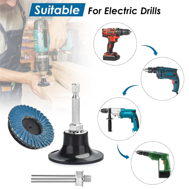 

MOPHE-2-дюймовый лепестковый диск, 72 шт. шлифовальный диск с держателем 1/4 дюйма, зернистость 40, 60, 80, 120, различные шлифовальные круги