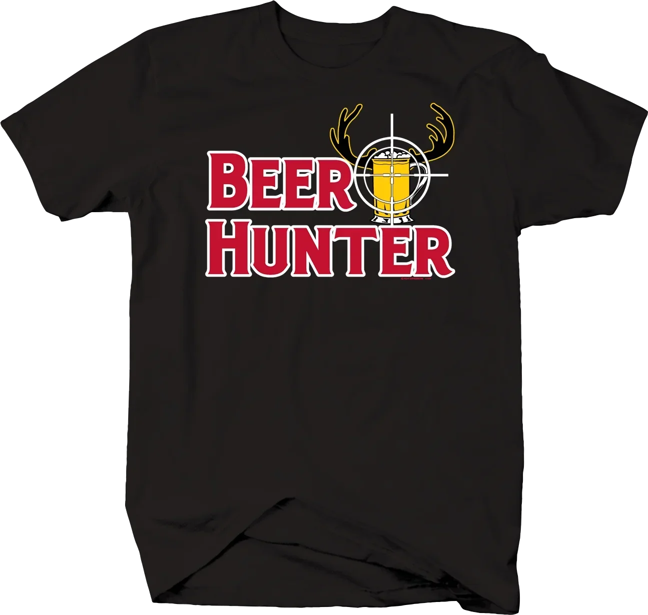 Funny Hunting Rifle Sight Deer Beer Hunter T-Shirt 100% Cotton O-Neck Summer Short Sleeve Casual Mens T-shirt Size S-3XL