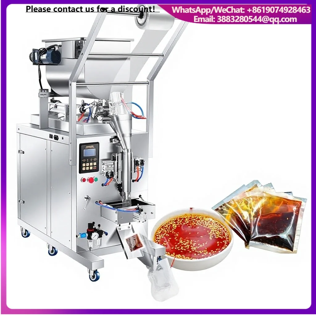 Automatic Liquid Paste Packet Sachet Pouch Bagging Sealing Peanut Butter Sesame Paste Chili Sauce Jam Sachet Packing Machine
