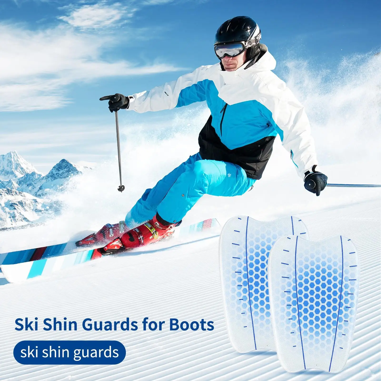 

Shin Pads for Skiing Thick Shin Protectors Snowboard Calf Cushions for Sports Cycling Snowboarding Skiing Soccer Running Hockey