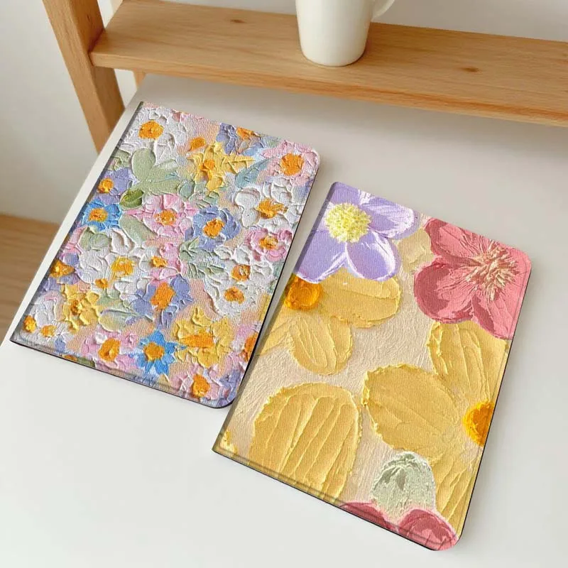 

Colorful Floral Oil Painting Gift Tablet Case For Apple iPad Air Pro mini 1 2 3 4 5 6 7 8 9 11 M2 M3 M5 M4 5th 6th 7th 10th 11th
