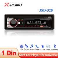 X-REAKO 1Din Car Radio MP3 Player  JSD-520 Bluetooth AUX Input USB/SD Charging Function FM Audio Stereo Receiver Remote Control