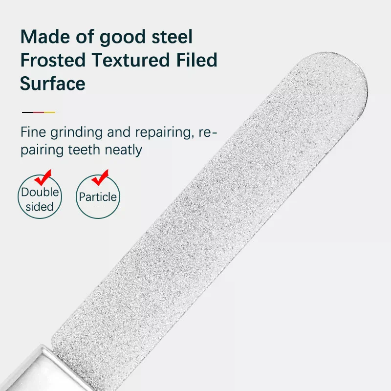 Stainless Steel Teeth File Tooth Grinding Tools Wisdom Tooth Sandpaper Stick Dental Correction Tools Tooth Alignment Silvery