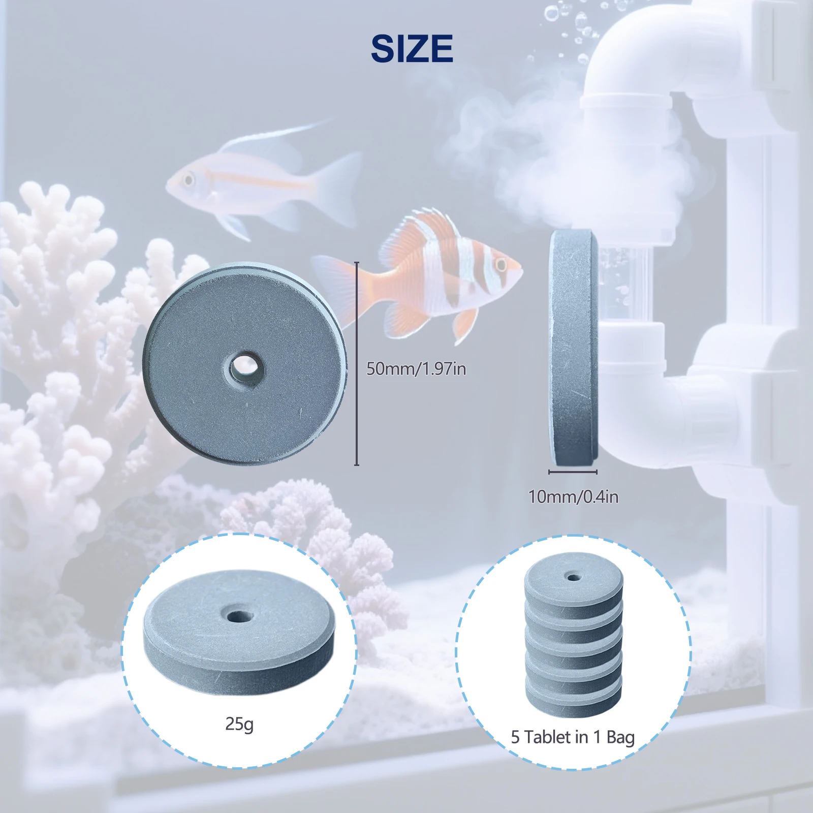 AquaH2 Integratore di compresse di idrogeno molecolare per pesci ornamentali Booster di ossigeno e balsamo d'acqua Nano Filtro per acquario Pesce