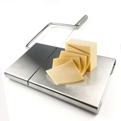 Stainless Steel Cheese Slicer Kitchen Tool with Replacement Cutting Wire Sausage &Ham Cutter Knife - Essential Kitchen Accessory